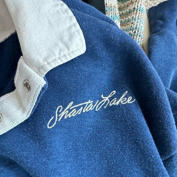 Vintage 70s Sweatshirt/Polo single Stitch Blue California Tourist Graphic Logo M - Picture 9 of 12